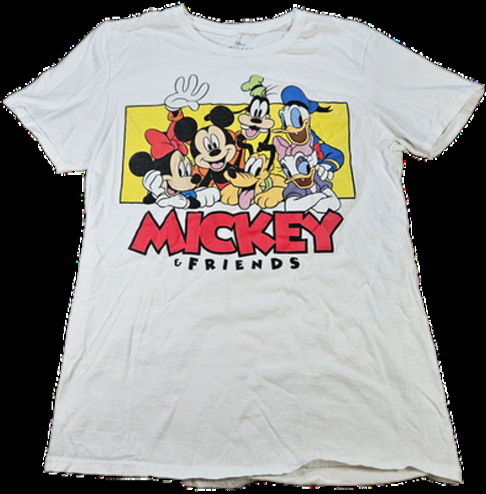 Disney Mickey & Friends T-Shirt Men's White M 100% Cotton Graphic Tee